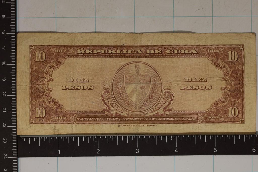 1949 CUBA 10 PESO BILL