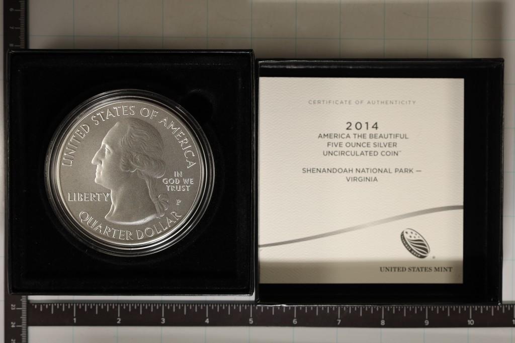 2014-P 5 OZ. SILVER US SHENANDOAH ROUND