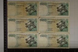 6-1964 BELGIUM 20 FRANCS SOME EDGE RIPS NOTED