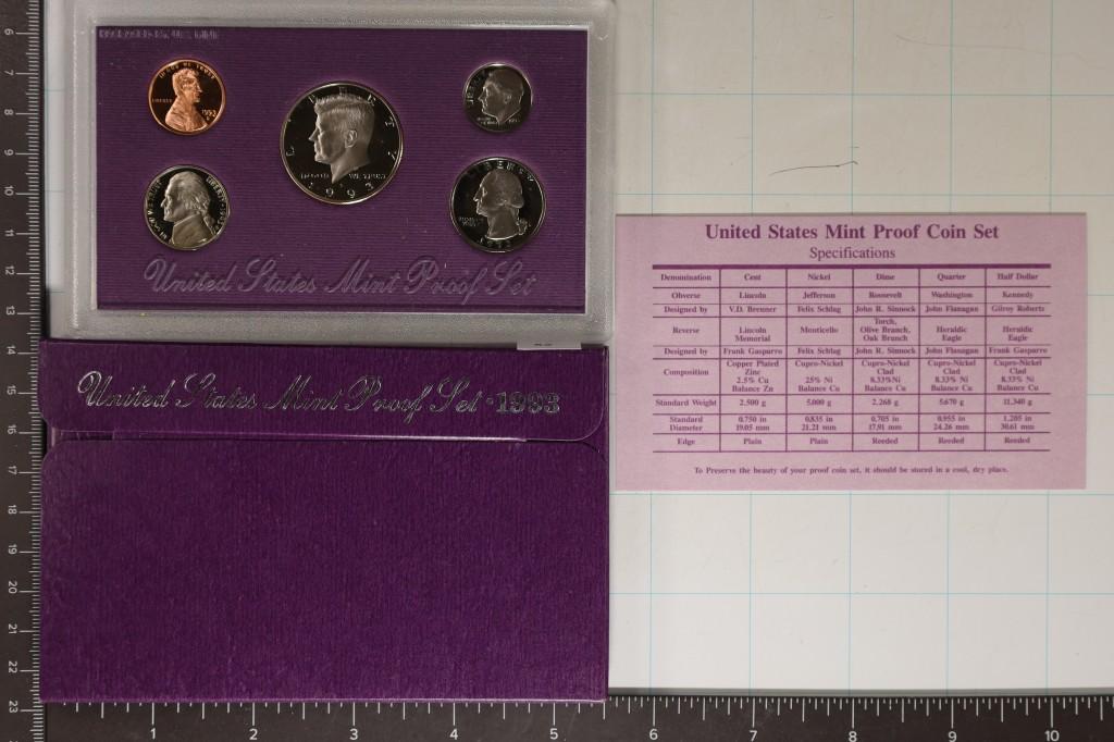 1993 US PROOF SET (WITH BOX) WITH CERTIFICATE