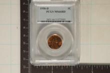 1958-D LINCOLN WHEAT CENT PCGS MS66RD