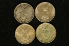 4-US/PHILIPPINES SILVER 20 CENTAVOS: ALL