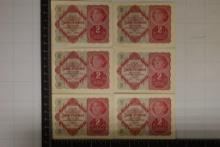 6-1922 AUSTRIA 2 KRONEN CRISP UNC BILLS
