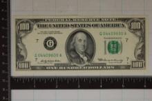 1969 US $100 FRN GREEN SEAL CRISP UNC