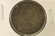 1935-A GERMAN SILVER POTSDAM 5 MARK .4016 OZ. ASW