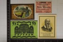 4-CRISP UNC GERMAN NOTGELDS: 10, 50, 50 & 75