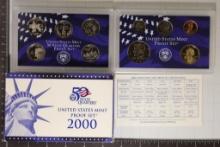 2000 US PROOF SET (WITH BOX) AND WITH CERTIFICATE