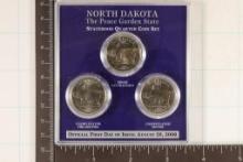 2008-P/D/S NORTH DAKOTA STATE QUARTER SET