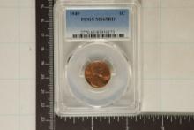 1949 LINCOLN WHEAT CENT PCGS MS65RD