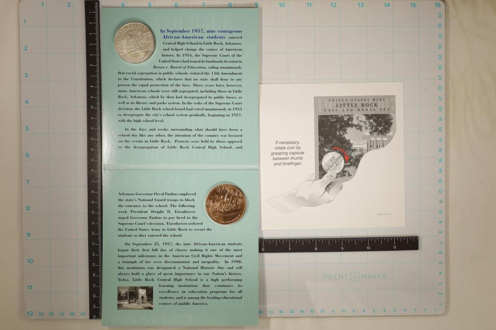 US LITTLEROCK COIN & MEDAL SET FEATURING: 2007-P