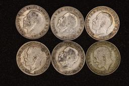 1916, 2-1917, 2-1918 & 1920 GREAT BRITAIN SILVER 3