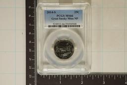 2014-S GREAT SMOKEY MTNS N.P. QUARTER PCGS MS66