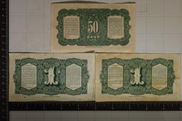 3-1943 NEDERLAND INDIE BILLS: 2-1 GULDEN & 1-50
