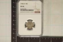 1944-D SILVER MERCURY DIME NGC XF45