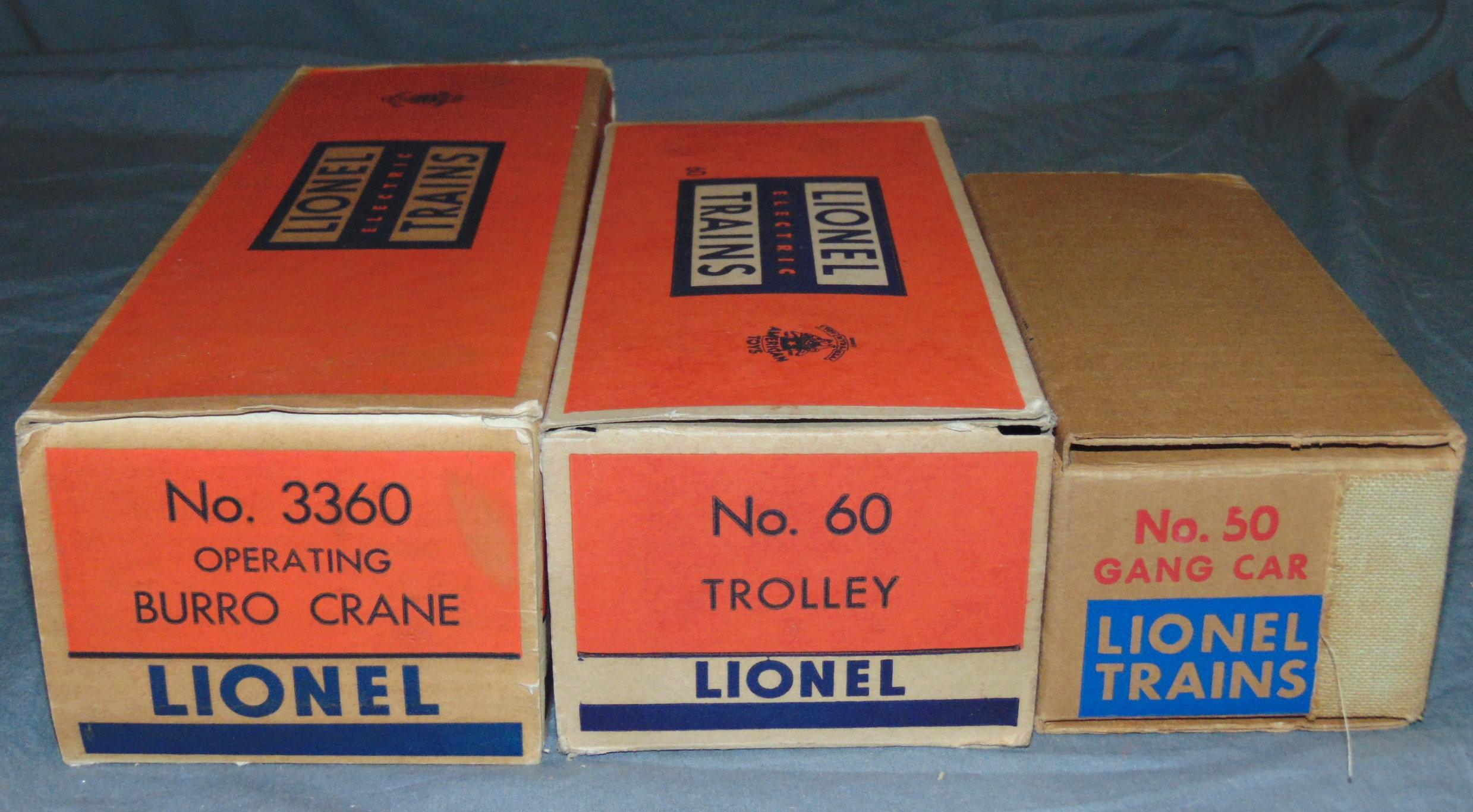 3 Boxed Lionel Motorized Units
