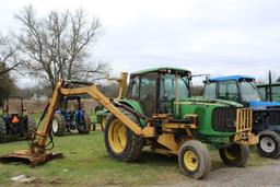 John Deere 6715  Tractor, 2WD, C/H/A, w/ Diamond Side Mower, S/N: A4496351