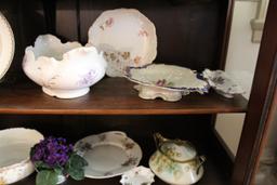 Contents of Curio Cabinet To Include: Decorative Painted Bowls, Plates, Cup