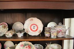Contents of Curio Cabinet To Include: Decorative Painted Bowls, Plates, Cup