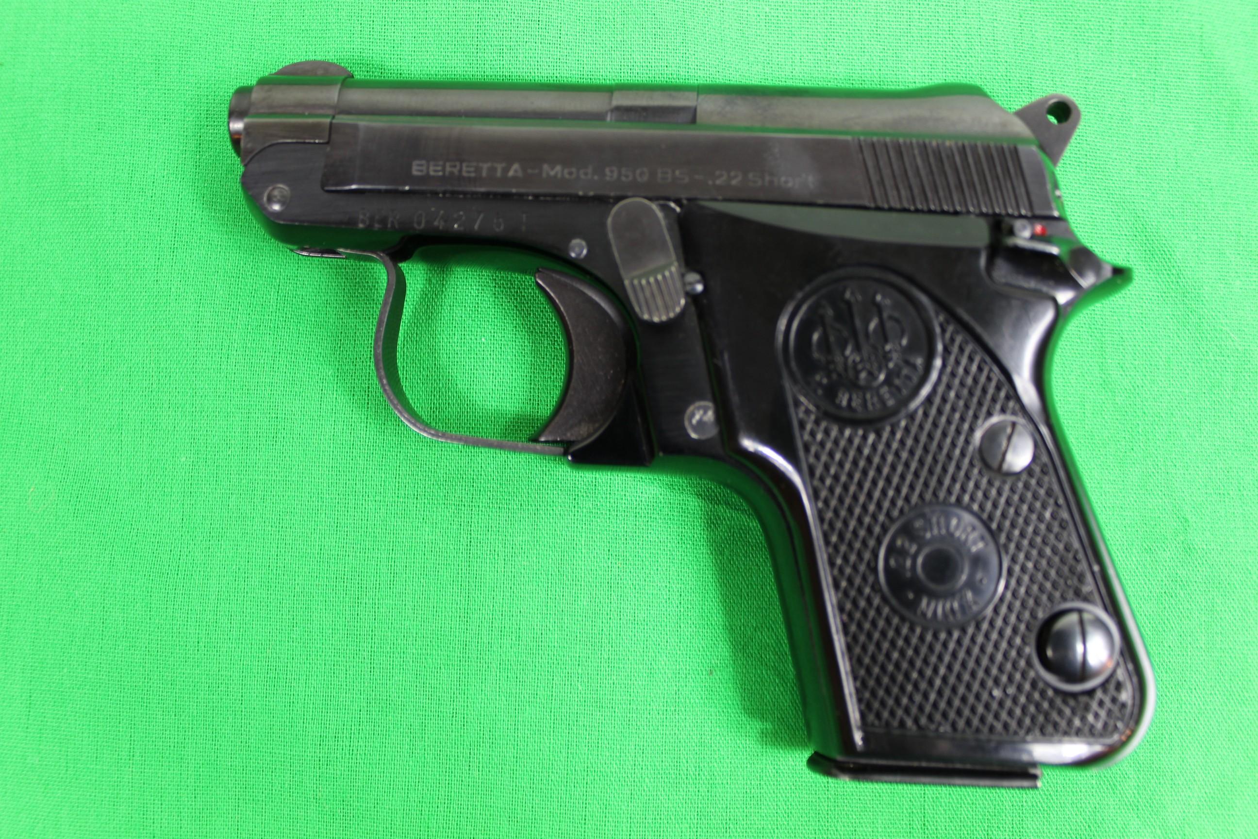 Beretta model 950BS, caliber 22 Short, s/n BER04276T.  Blur finish, thumb s