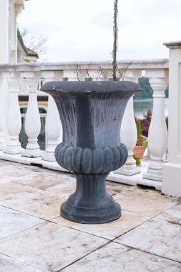 Fiberglass planter urns,  Approx. 30"h 22"W x