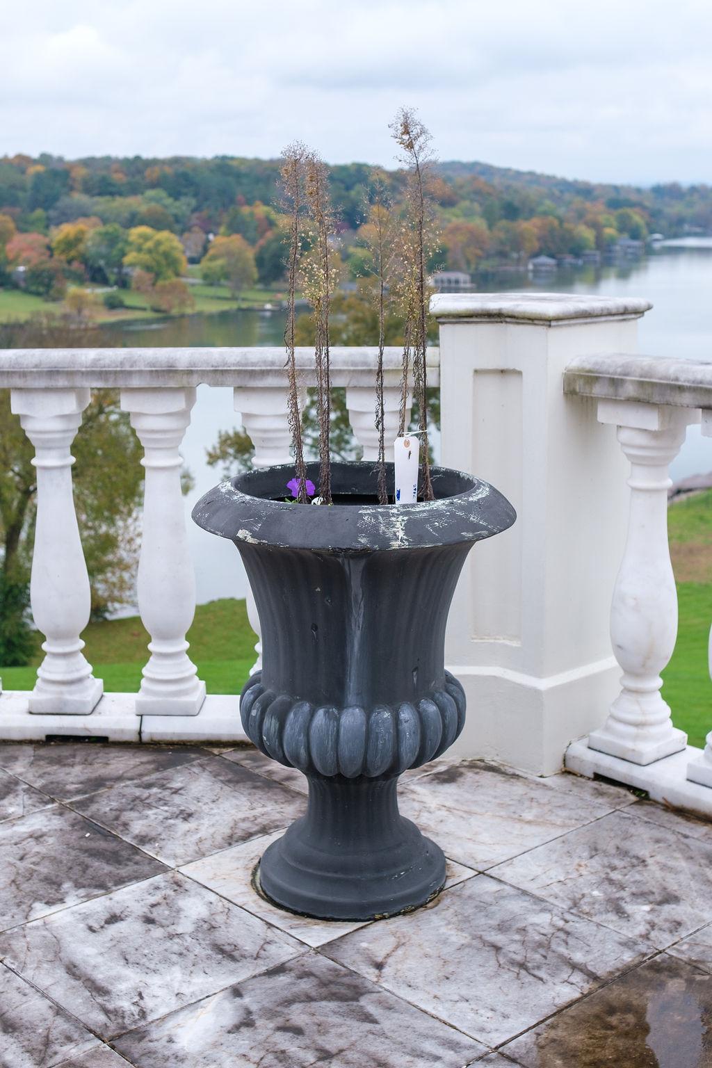 Fiberglass planter urns,  Approx. 30"h 22"W x