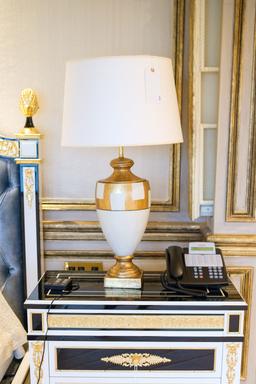 Pair (2) of Lamps Urn shape lamps w/gold leaf, Approx.   33"H