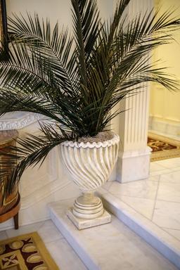 Pair (2) of cast planters, Italian style, Approx.  26"H x 18"W