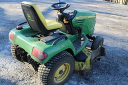 John Deere Model X744 Garden Tractor, diesel, power steering with4 wheel st
