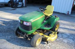 John Deere Model X744 Garden Tractor, diesel, power steering with4 wheel st