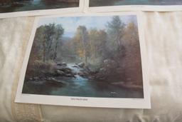 Set Of 5 Ron Williams Prints, Signed, "fall In The Smokies", All The Same P