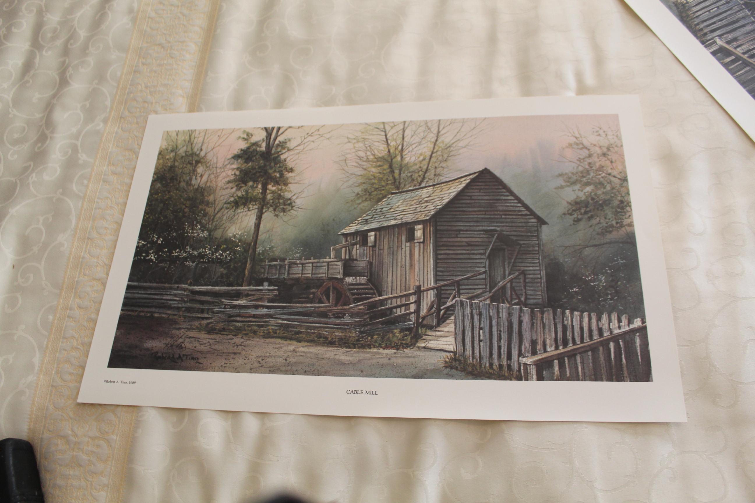Unframed Robert Tino Print, Signed, "cable Mill", Unmatted, 23" X 14.25"