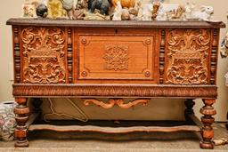 Wooden Storage Chest, 45" W X 19" D X 28.5" H