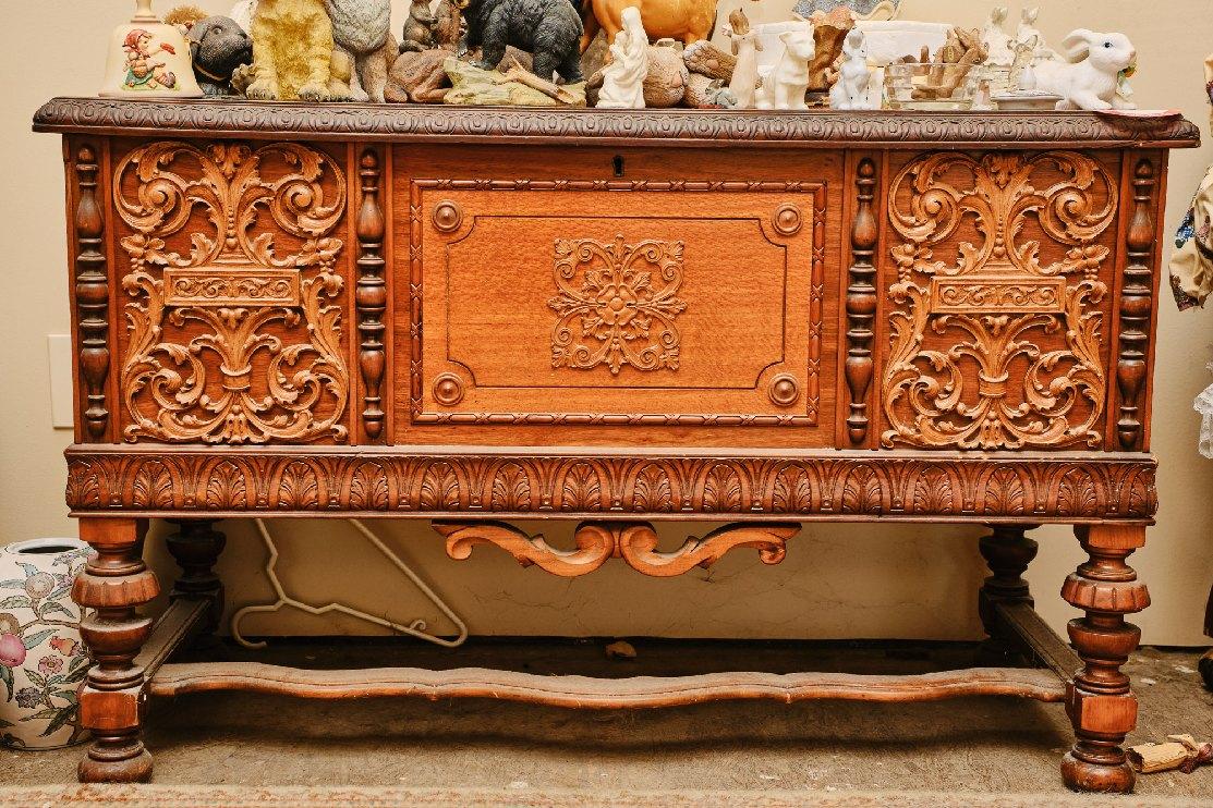 Wooden Storage Chest, 45" W X 19" D X 28.5" H