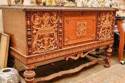 Wooden Storage Chest, 45" W X 19" D X 28.5" H