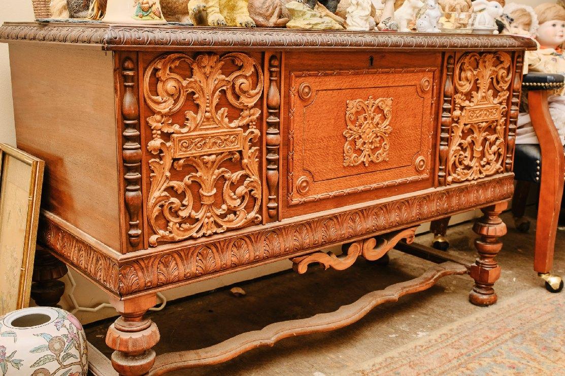 Wooden Storage Chest, 45" W X 19" D X 28.5" H