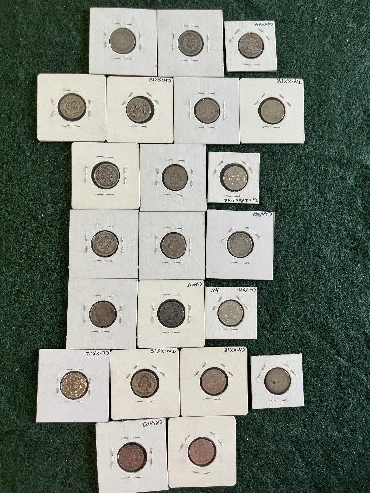 Seated Liberty Dimes: (1) 1841-O VG, (1) 1851-O F, (1) 1853 F, (1) 1856 F,