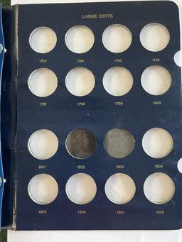 Large Cent Album, Coins Collected: 1802, 1803, 1810, 1816, 1817, 1818, 1819