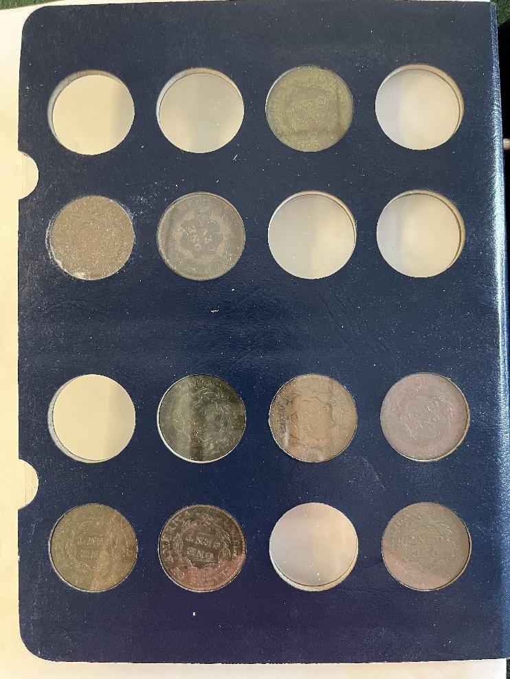 Large Cent Album, Coins Collected: 1802, 1803, 1810, 1816, 1817, 1818, 1819