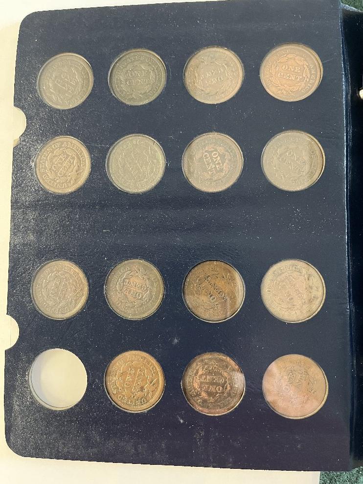 Large Cent Album, Coins Collected: 1802, 1803, 1810, 1816, 1817, 1818, 1819