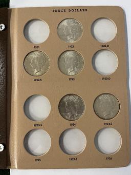 Peace Dollar Album with 10 to include: 1922, 1922-S, 1923, 1924, 1924-S, 19