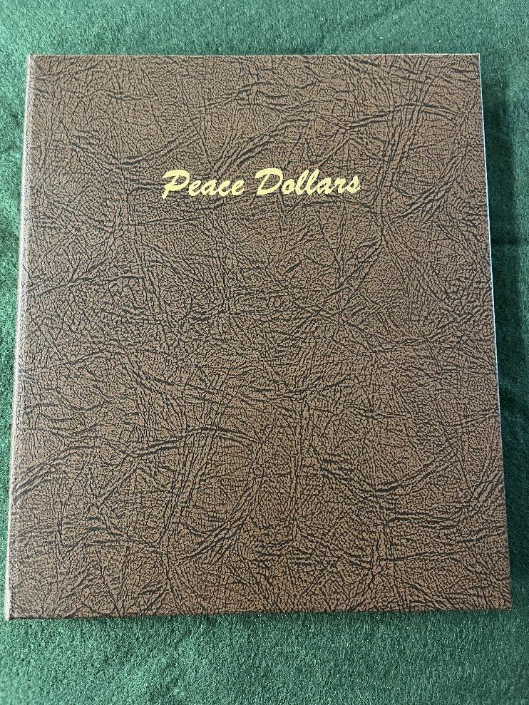 Peace Dollar Album with 10 to include: 1922, 1922-S, 1923, 1924, 1924-S, 19