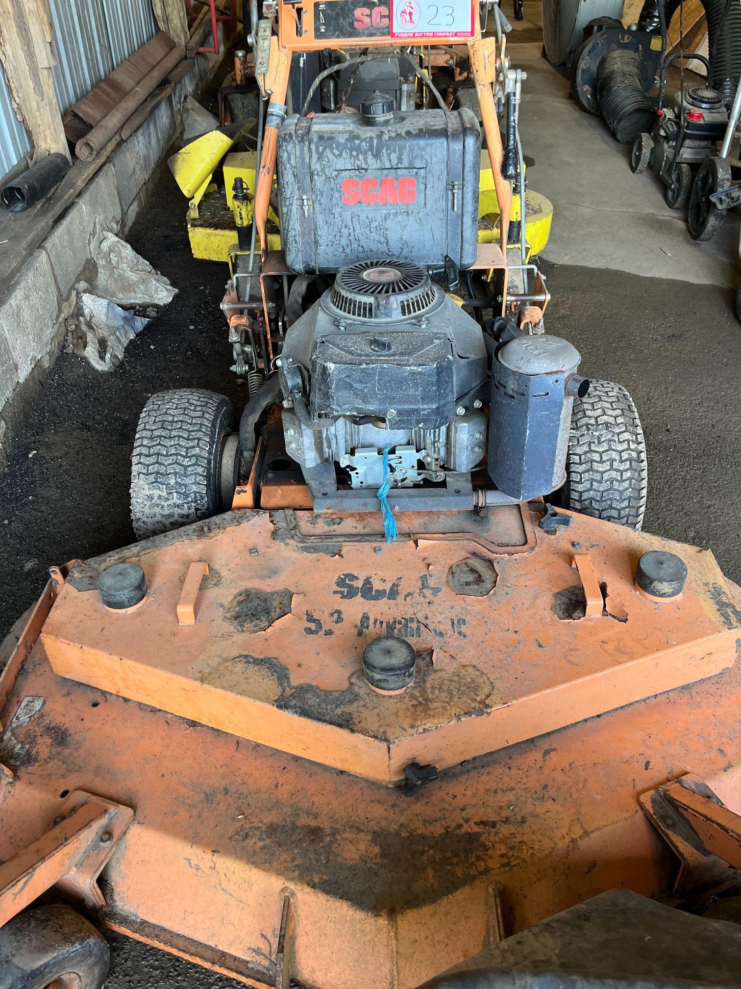 Scag 52" Kawasaki FH580V Zero Walk Behind with/Stand on Sulky