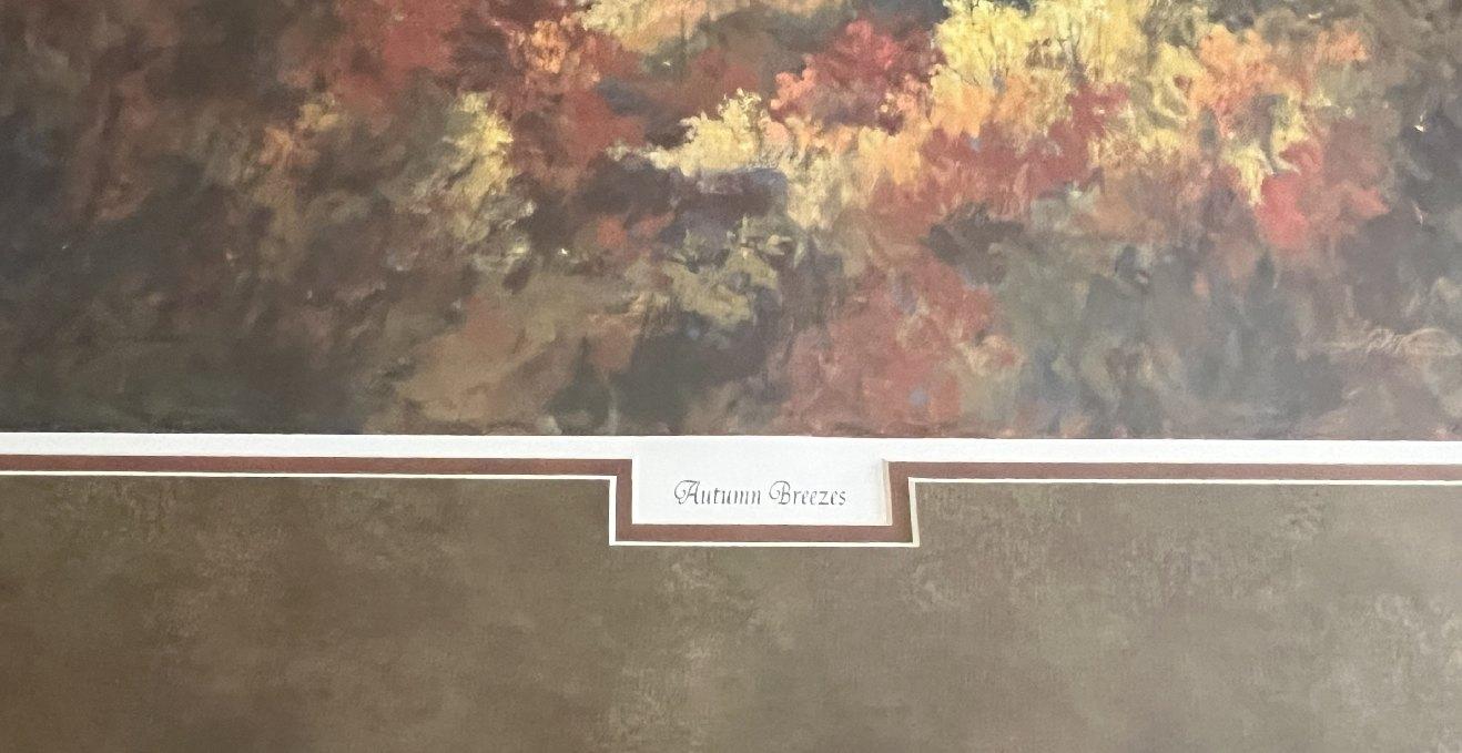 Framed Under Glass Jim Gray Print, Signed, "Autumn Breezes", 30" x 26"