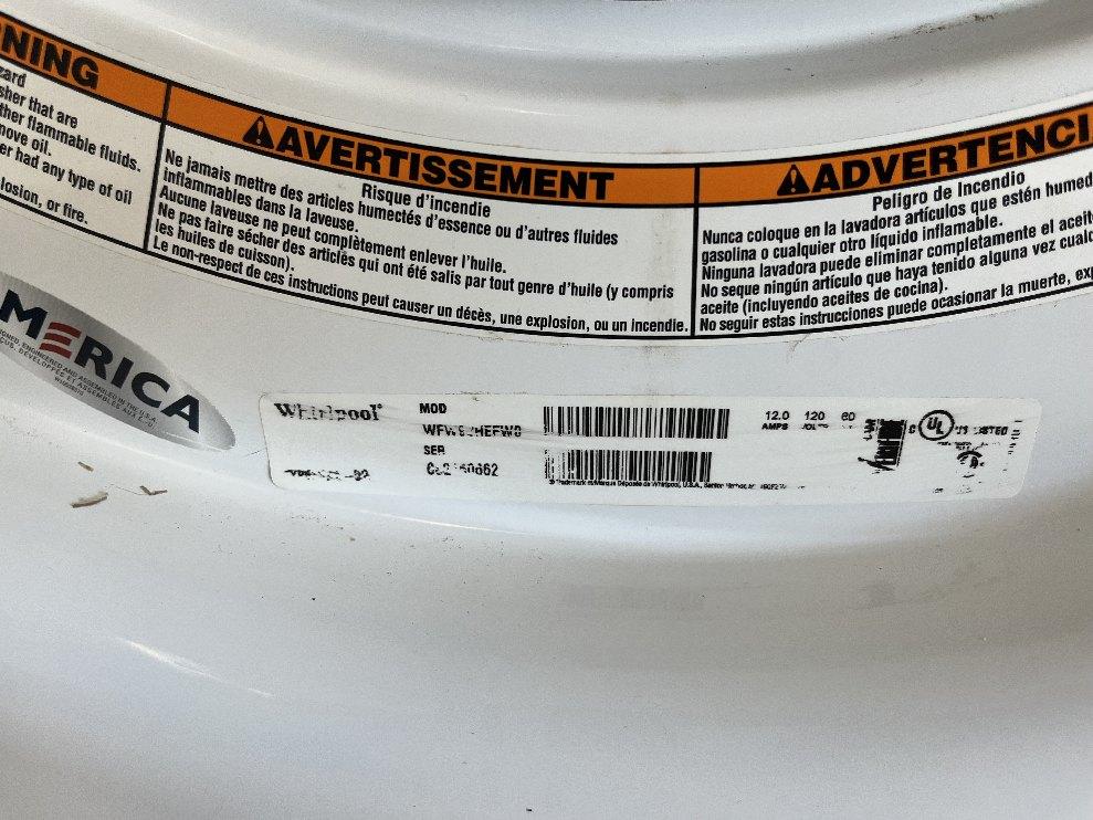 Whirlpool Front Load Washer WFW9WHEFW0