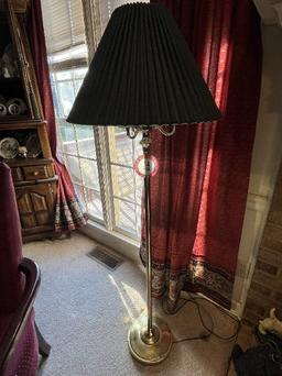 Pair of Matching Brass Floor Lamps with Shades