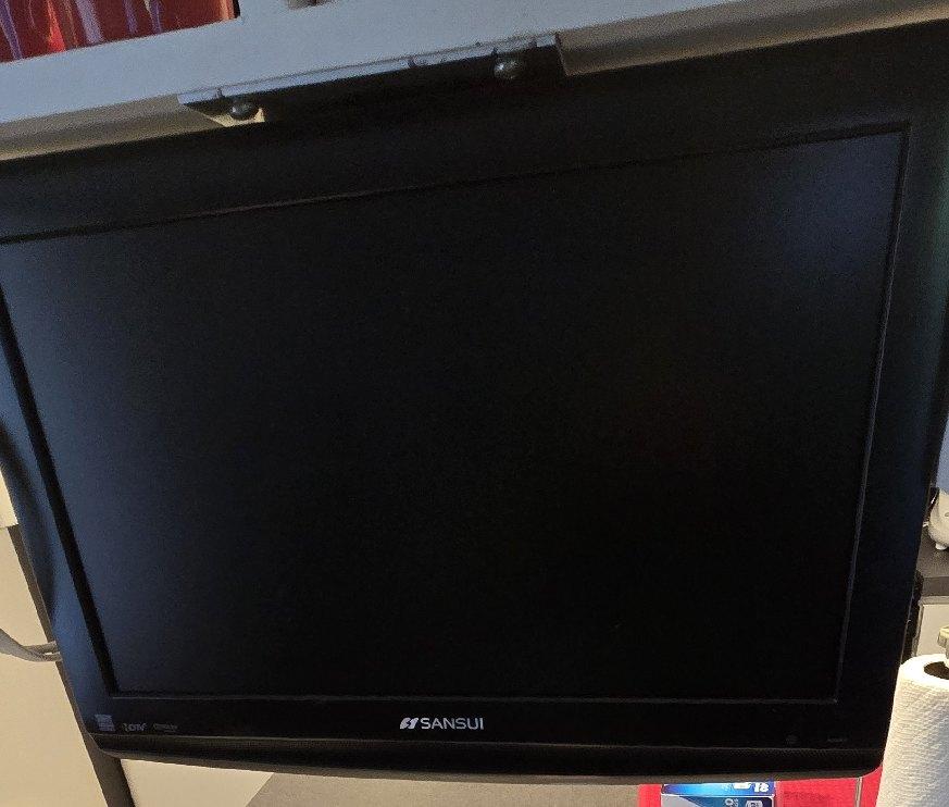 (1) Sony 38" Flat Screen TV with Remote plus (1) Sansui 19" Flat Screen Mon