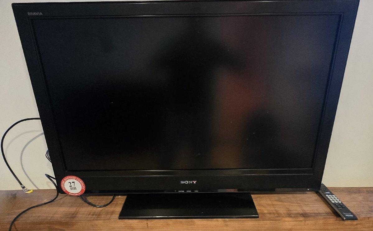 (1) Sony 38" Flat Screen TV with Remote plus (1) Sansui 19" Flat Screen Mon