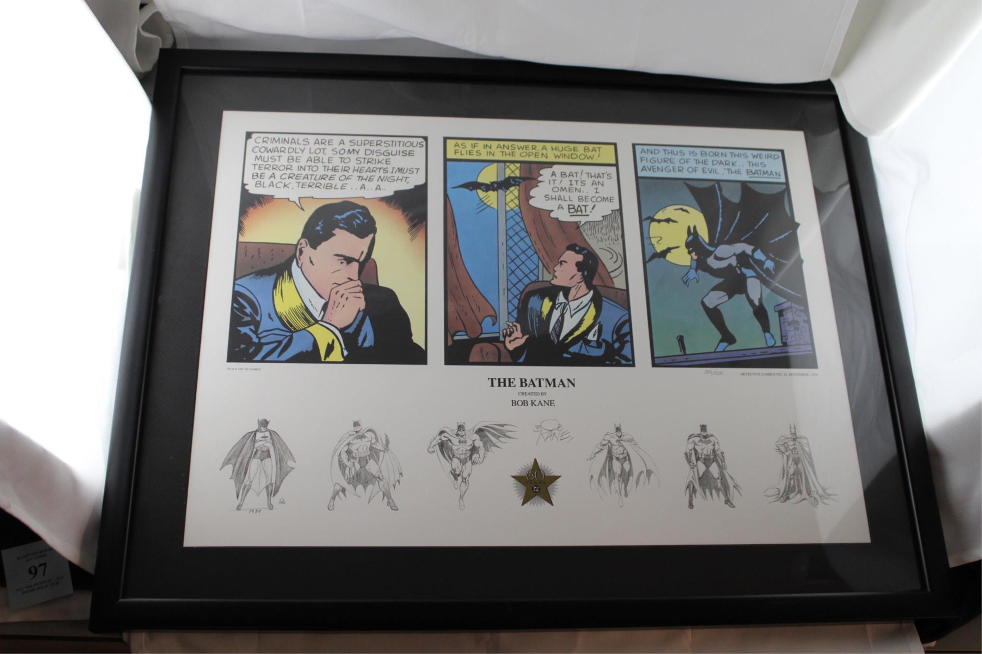 NUMBERED AND FRAMED PRINT OF BATMAN