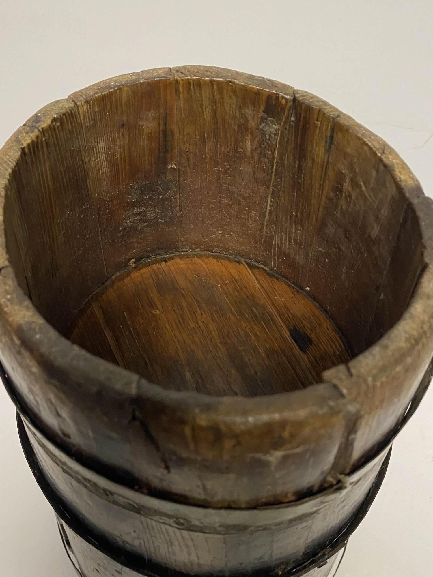 VINTAGE WOODEN FIRE BUCKET