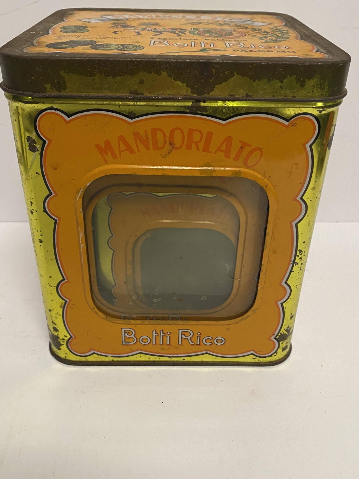 FOUR VINTAGE MANDORLATO BOTTI RICO NESTING TINS